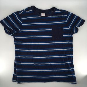 Hanna Andersson Blue Striped Pocket T-shirt (Youth 14)
